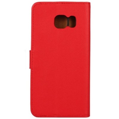 Samsung Galaxy S6 Edge (G925) atverčiamas raudonas odinis dėklas - piniginė / Priedai.lt