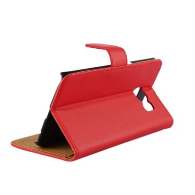 Samsung Galaxy S6 Edge (G925) atverčiamas raudonas odinis dėklas - piniginė / Priedai.lt