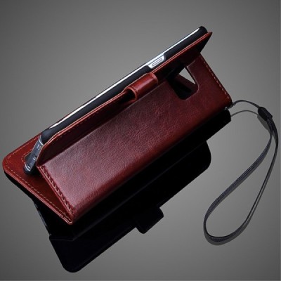 Samsung Galaxy S6 Edge+ (G928) atvēramais ādas brūns maciņš (maks) / Vacins.lv