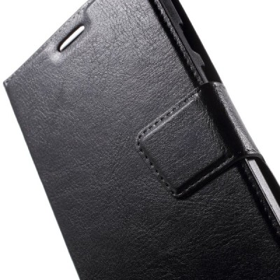 Motorola Moto X Style atvēramais ādas melns maciņš (maks) / Vacins.lv