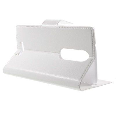 Motorola Moto X Style atvēramais ādas balts maciņš (maks) / Vacins.lv