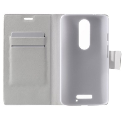 Motorola Moto X Style atvēramais ādas balts maciņš (maks) / Vacins.lv