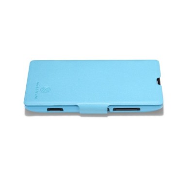 Atverčiamas odinis mėlynas „Nillkin“ Fresh Nokia Lumia 520 dėklas (dėkliukas) / Priedai.lt