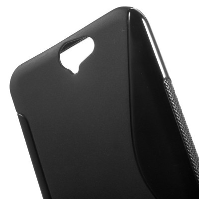 HTC One A9 cieta silikona (TPU) melns apvalks / vacins.lv