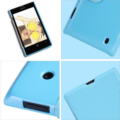 Atverčiamas odinis mėlynas „Nillkin“ Fresh Nokia Lumia 520 dėklas (dėkliukas) / Priedai.lt