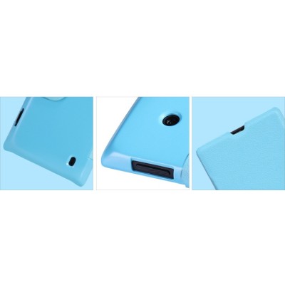 Atverčiamas odinis mėlynas „Nillkin“ Fresh Nokia Lumia 520 dėklas (dėkliukas) / Priedai.lt