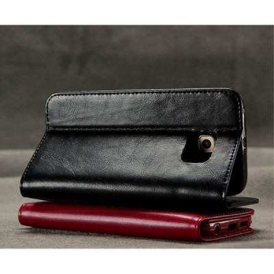 „Kalaideng“ Royale atverčiamas juodas odinis Samsung Galaxy S6 Edge (G925) dėklas / Priedai.lt