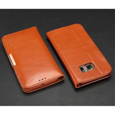 Samsung Galaxy S6 Edge (G925) „Kalaideng“ Royale ādas atvēramais brūns maciņš / Vacins.lv