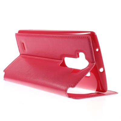 Roar Noble atverčiamas LG G Flex 2 H955 rožinis odinis dėklas - knygutė / Priedai.lt