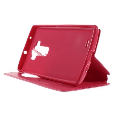 Roar Noble atverčiamas LG G Flex 2 H955 rožinis odinis dėklas - knygutė / Priedai.lt