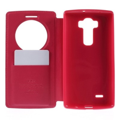 Roar Noble atverčiamas LG G Flex 2 H955 rožinis odinis dėklas - knygutė / Priedai.lt