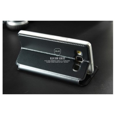 Samsung Galaxy A5 „Kalaideng“ Sun atverčiamas juodas dėklas - knygutė / Priedai.lt