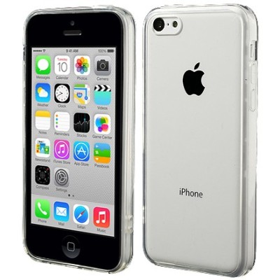 Skaidrus plastikinis bei silikoninis Apple iPhone 5C dėklas (dėkliukas) / Priedai.lt