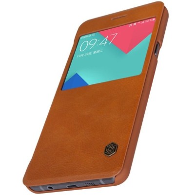 Greznais „Nillkin“ Qin sērijas ādas atvērams brūns Samsung Galaxy A5 (2016) A510 maciņš / Vacins.lv