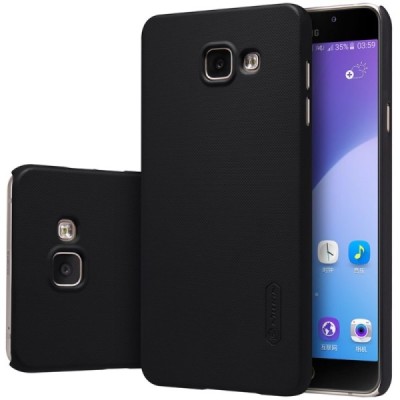 Samsung Galaxy A5 (2016) A510 Nillkin Frosted Shield melns plastmasas apvalks + ekrāna aizsargplēve / Vacins.lv
