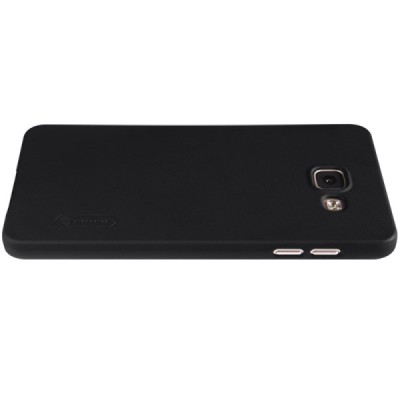 Samsung Galaxy A5 (2016) A510 Nillkin Frosted Shield melns plastmasas apvalks + ekrāna aizsargplēve / Vacins.lv