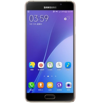 Samsung Galaxy A5 (2016) A510 Nillkin Frosted Shield zelta plastmasas apvalks + ekrāna aizsargplēve / Vacins.lv