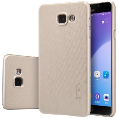 Samsung Galaxy A5 (2016) A510 Nillkin Frosted Shield zelta plastmasas apvalks + ekrāna aizsargplēve / Vacins.lv