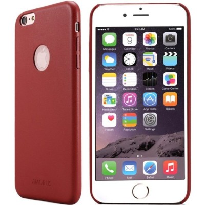 „Amorus“ Slim Leather Apple iPhone 6s Plus raudonas odinis dėklas - nugarėlė / Priedai.lt