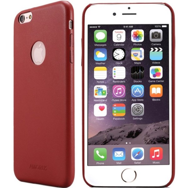 „Amorus“ Slim Leather ādas apvalks - sarkans (iPhone 6 Plus / 6s Plus)