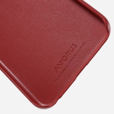 Apple iPhone 6s Plus „Amorus“ Slim Leather sarkans ādas apvalks / Vacins.lv