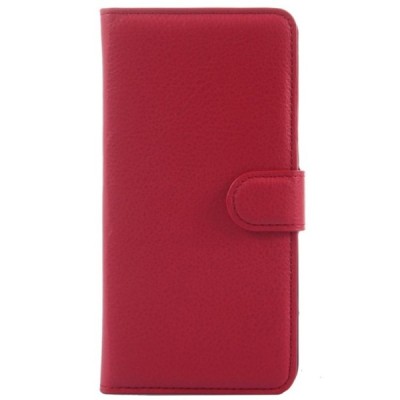 LG Zero (H650E) atvēramais sarkans ādas Litchi maciņš - maks / Vacins.lv
