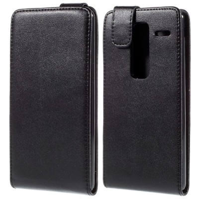 LG Zero (H650E) klasisks ādas vertikāli atvēramais melns maciņš / Vacins.lv
