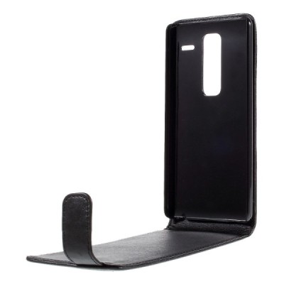 LG Zero (H650E) klasikinis vertikaliai atverčiamas juodas odinis dėklas / Priedai.lt