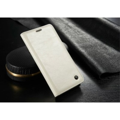 Samsung Galaxy S6 Edge+ Plus (G928) „CaseMe“ solīds atvēramais ādas balts maciņš - maks / Vacins.lv