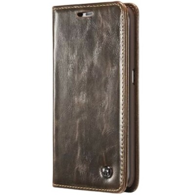 Samsung Galaxy S6 Edge+ Plus (G928) „CaseMe“ solidus atverčiamas rudas odinis dėklas - knygutė / Priedai.lt