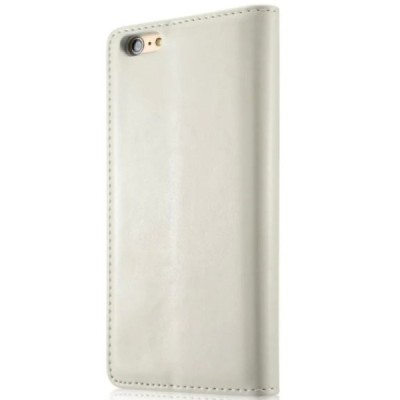 Apple iPhone 6 (6s) „CaseMe“ solidus atverčiamas baltas odinis dėklas - knygutė / Priedai.lt