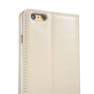 Apple iPhone 6 (6s) „CaseMe“ solidus atverčiamas baltas odinis dėklas - knygutė / Priedai.lt