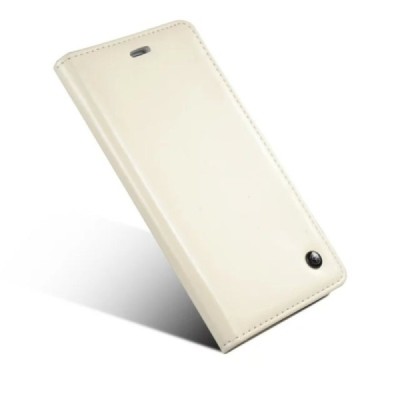 Apple iPhone 6 (6s) „CaseMe“ solidus atverčiamas baltas odinis dėklas - knygutė / Priedai.lt