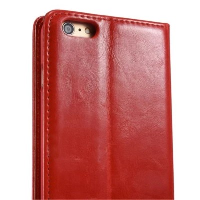 Apple iPhone 6 (6s) „CaseMe“ solidus atverčiamas raudonas odinis dėklas - knygutė / Priedai.lt