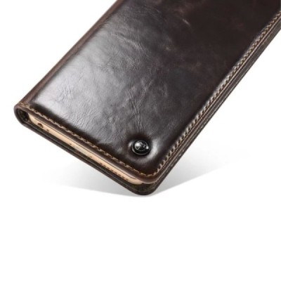 Apple iPhone 6 (6s) „CaseMe“ solidus atverčiamas rudas odinis dėklas - knygutė / Priedai.lt