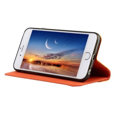 Apple iPhone 6 (6s) „Baseus“ Collocation solidus atverčiamas odinis raštuotas dėklas - knygutė (piniginė) - baltas, auksinis / P