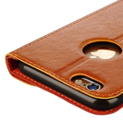 Apple iPhone 6 (6s) „Baseus“ Collocation solīds atvēramais ādas rakstains maciņš (maks) - sarkans, melns / Vacins.lv