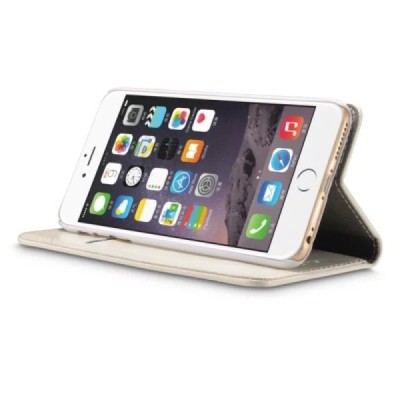 Apple iPhone 6 Plus / 6s Plus „CaseMe“ solidus atverčiamas baltas odinis dėklas - knygutė / Priedai.lt