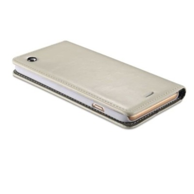 Apple iPhone 6 Plus / 6s Plus „CaseMe“ solidus atverčiamas baltas odinis dėklas - knygutė / Priedai.lt