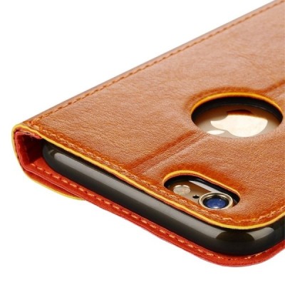 Apple iPhone 6 Plus / 6s Plus „Baseus“ Collocation solidus atverčiamas odinis raštuotas dėklas - knygutė (piniginė) - baltas, au