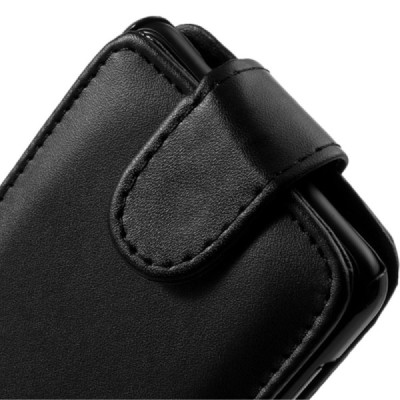 Nokia Lumia 625 klasisks ādas vertikāli atvēramais melns futrālis / Vacins.lv