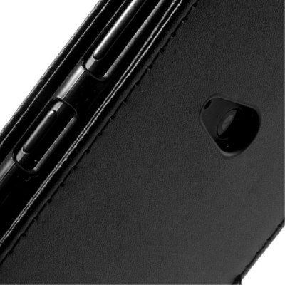 Nokia Lumia 625 klasisks ādas vertikāli atvēramais melns futrālis / Vacins.lv