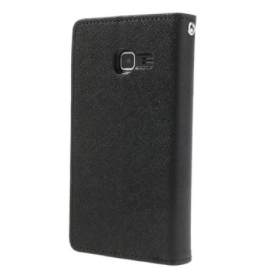 Samsung Galaxy Trend Lite (S7390) Mercury atvērams melns maciņš (maks) / Vacins.lv