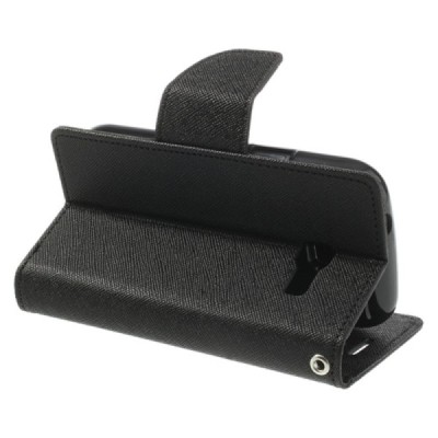 Samsung Galaxy Trend Lite (S7390) Mercury atvērams melns maciņš (maks) / Vacins.lv