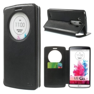 Roar Noble atverčiamas LG G3 D855 (D850, D851) juodas odinis dėklas / Priedai.lt