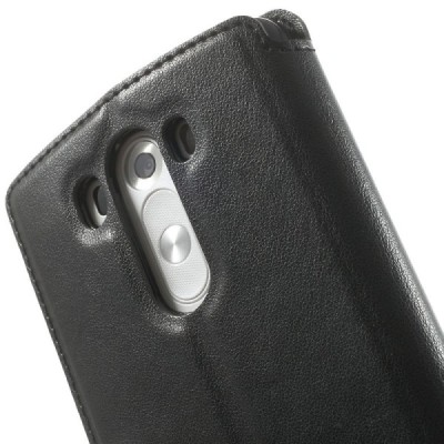 Roar Noble atverčiamas LG G3 D855 (D850, D851) juodas odinis dėklas / Priedai.lt