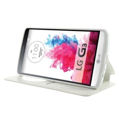 Roar Noble atverčiamas LG G3 D855 (D850, D851) baltas odinis dėklas / Priedai.lt