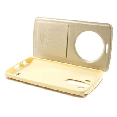 LG G3 D855 (D850, D851) Roar Noble ādas atvēramais zelta maciņš / Vacins.lv