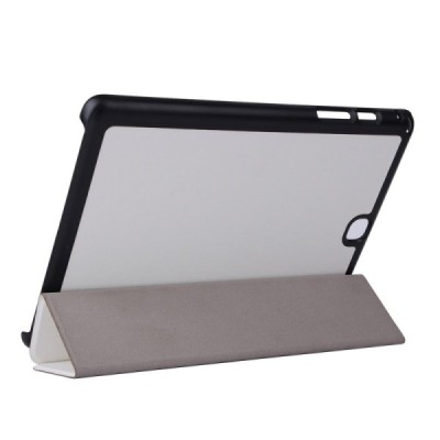 Samsung Galaxy Tab A 9.7 (T555, T550) atverčiamas šonu kaip knygutė baltas odinis dėklas / Priedai.lt