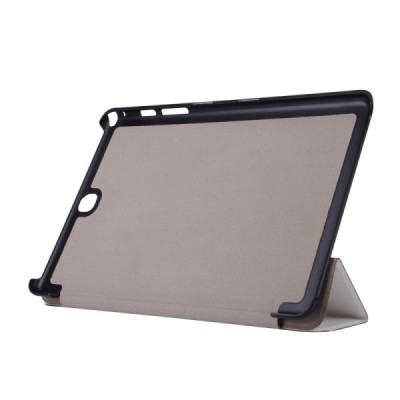 Samsung Galaxy Tab A 9.7 (T555, T550) atverčiamas šonu kaip knygutė baltas odinis dėklas / Priedai.lt